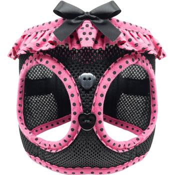 Hot Pink & Black Polka Dot Choke Free Dog Harness