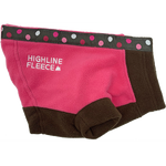 Highline Fleece Dog Coat - Pink & Brown with Polka Dots