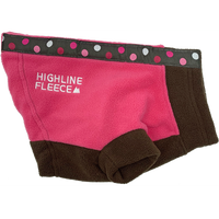 Highline Fleece Dog Coat - Pink & Brown with Polka Dots