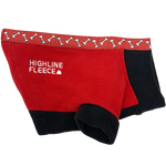 Highline Fleece Dog Coat - Red & Black with Rolling Bones