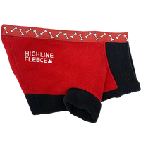Highline Fleece Dog Coat - Red & Black with Rolling Bones