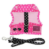 Cool Mesh Dog Harness Under the Sea Collection - Sunglasses Pink & Black Polka Dot