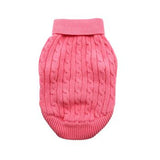 Combed Cotton Cable Knit Dog Sweater - Candy Pink