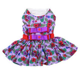 Purple and Red Floral Dress with Matching Leash